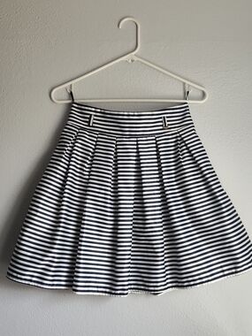 margot Navy and White Striped Circle Skirt Size 36/S